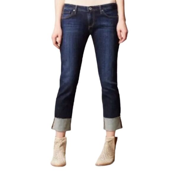 AG Adriano Goldschmied The Stevie Slim Straight Cuffed Jeans size 25 - Picture 1 of 10